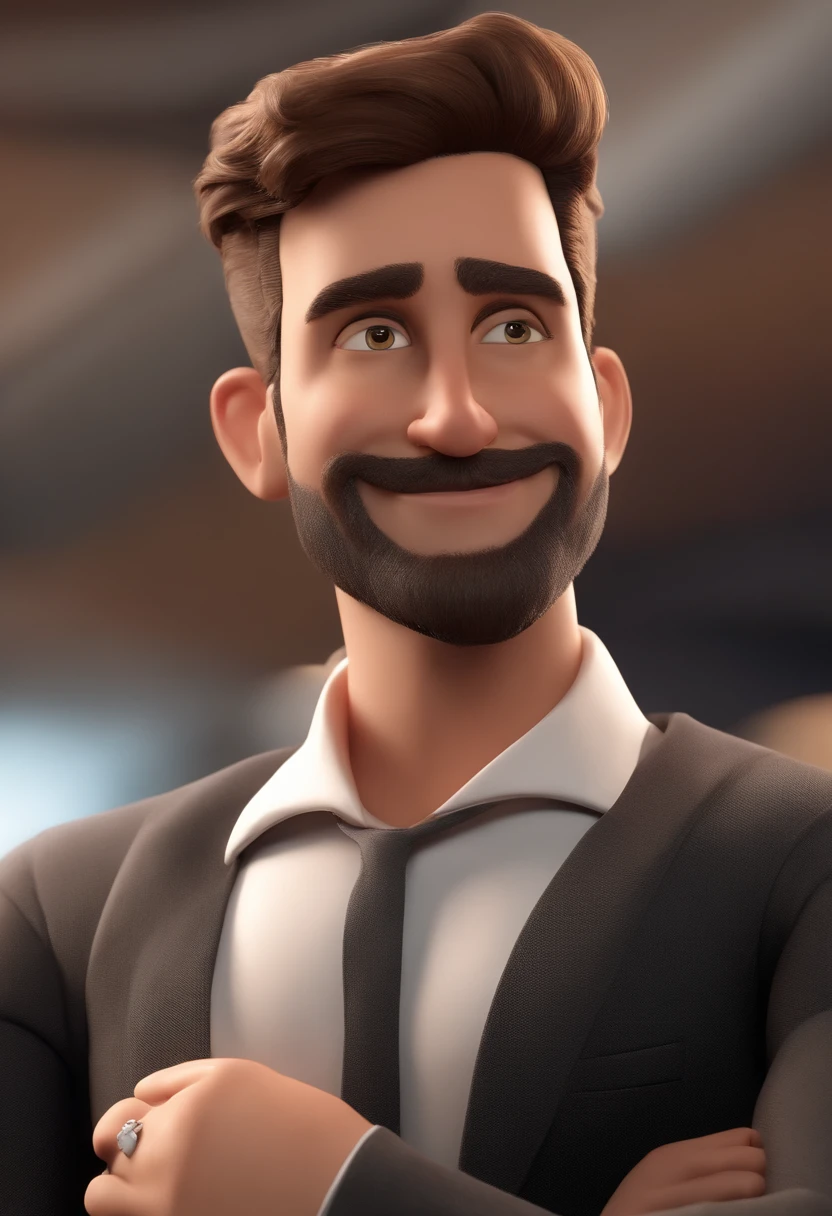 personagem dos desenhos animados de um jovem de 30 anos, cabelo grande, com um barba rala, animation character, Caractere estilizado, animation style rendering, 3D estilizado, Arnold Maya render, 3 d render stylized, toon render keyshot, Personagem 3D, Personagem 3D, 3d rendering stylized, 3 d character render, personagem de desenho animado, Personagem de close up, Pose de personagem, (Estilo Pixar) (master part:1.2) (Bokeh) (best quality) (pele detalhada) (textura detalhada) (8k) (argila) (Cinematic lighting) (foco nítido