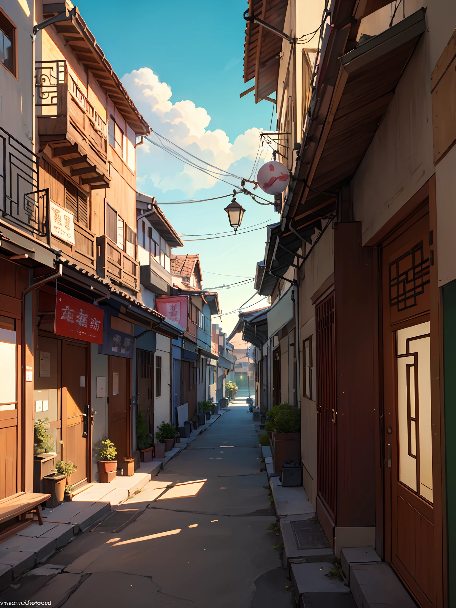 I want you to draw the front of a traditional chinois building by brush, light colors mixed with water, usable as a wall art, good quality --auto --s2