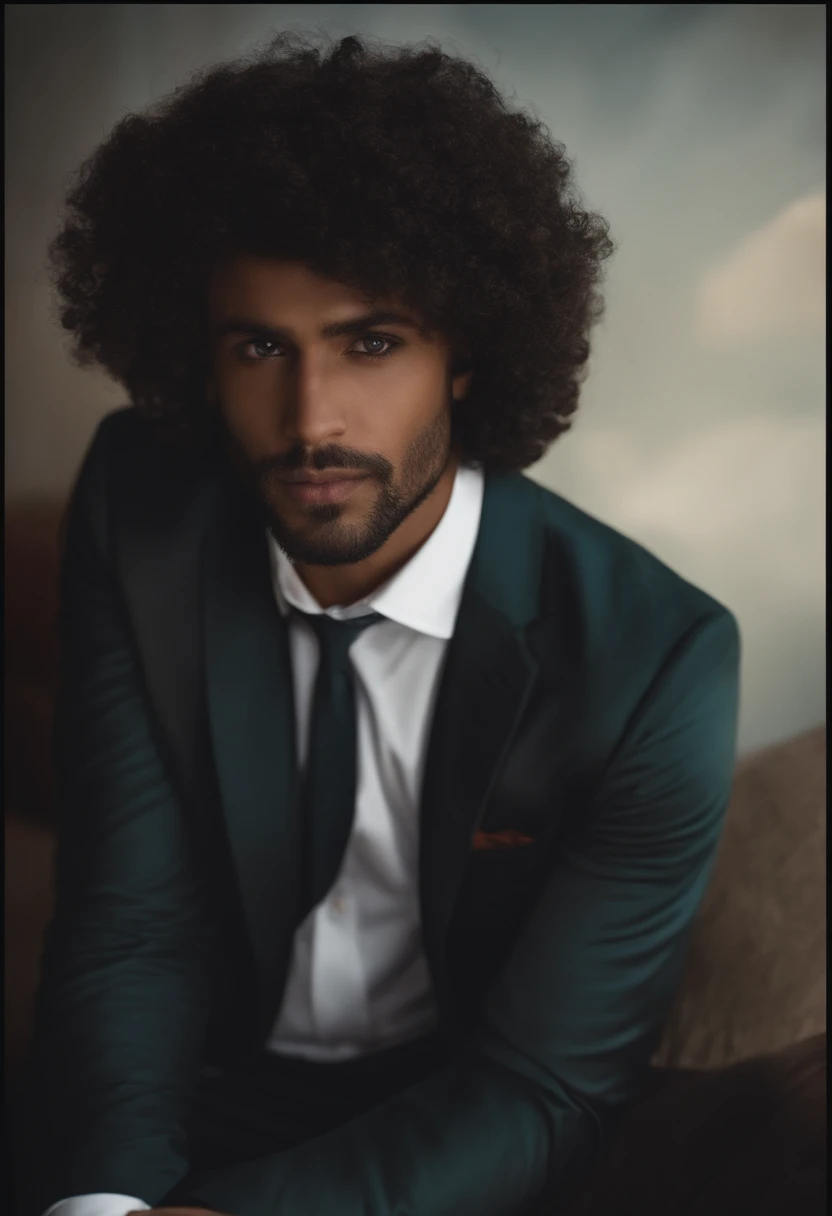 Homem de 36 anos alto cabelo preto cortado com um risco,olhos castanhos escuro,alegre