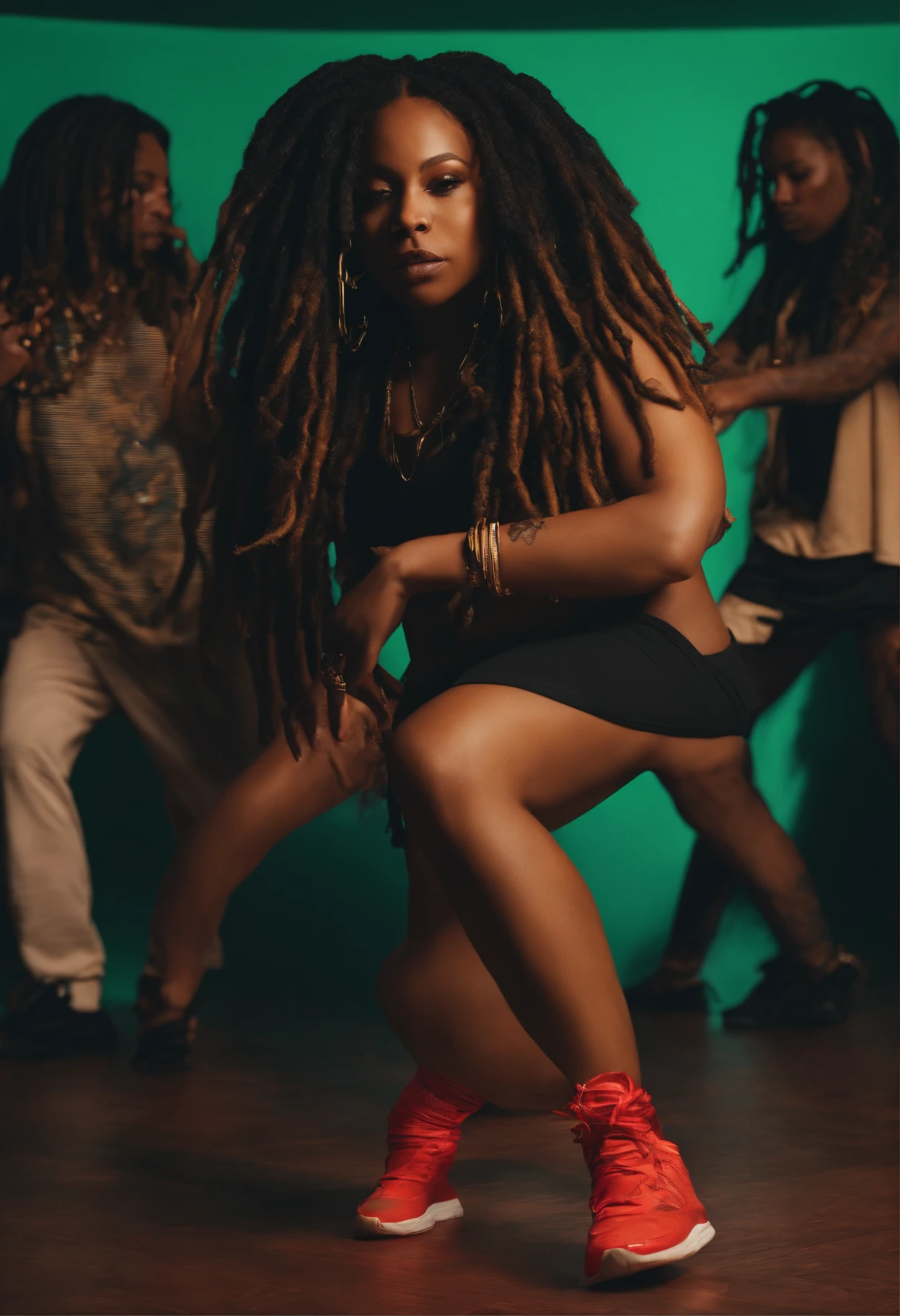 naked black woman spreading legs in crowd