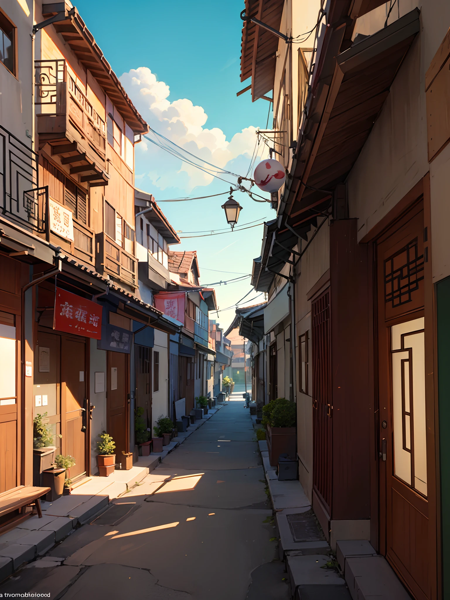 I want you to draw the front of a  traditional chinois building by brush, light colors mixed with water, usable as a wall art, good quality --auto --s2