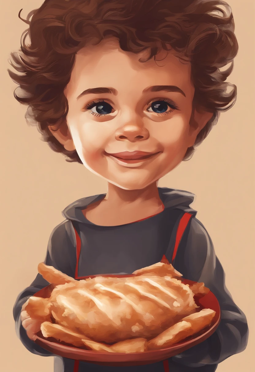 create a KFC style logo of a boy a boy, with a boy