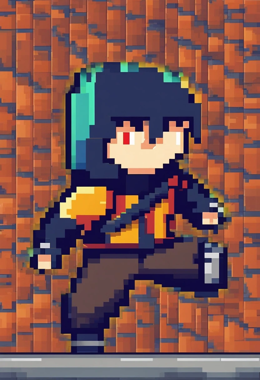 Ninja jumping and falling to the ground