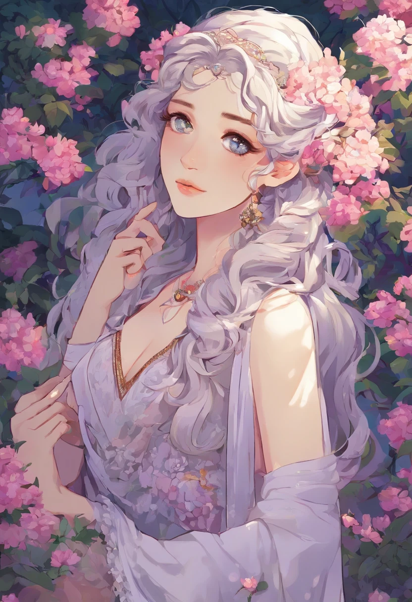 beautiful girl with flowing white hair,purple eyes with a hint of mystery, wearing an elegant purple robe that drapes gracefully around her slender figure. She has a charming smile on her rosy lips as she stands confidently in the midst of a lush garden. Her eyes sparkle with intelligence and her long eyelashes flutter delicately. The garden is filled with vibrant flowers of various colors, adding a burst of colors to the scene. The girl's delicate features are beautifully accentuated by the soft sunlight that filters through the leaves, casting a warm glow on her flawless skin. The atmosphere is filled with a sense of tranquility and magic, transporting you to a world reminiscent of medieval times. The girl emanates an aura of elegance and grace beyond her young age of 16, exuding a captivating charm that captures the hearts of those who lay eyes on her. The high-quality, ultra-detailed artwork brings out every intricate detail of her stunning beauty, from the strands of her hair to the folds of her robe. The composition and lighting of the scene create a dreamlike ambiance, enhancing the overall enchantment of the artwork. This masterpiece is a fusion of classical portraiture and fantasy elements, showcasing the artist's mastery in capturing the essence of beauty. The colors in the artwork are rich and vivid, with a predominant palette of purple hues that adds a touch of magic and mystique. The gentle play of light and shadow highlights the contours of the girl's face and brings depth to the surrounding scenery. The combination of the girl's ethereal beauty, the magical garden, and the skillful artistry creates a mesmerizing artwork that invites viewers to immerse themselves in a world of wonder and enchantment, 8 Bit
