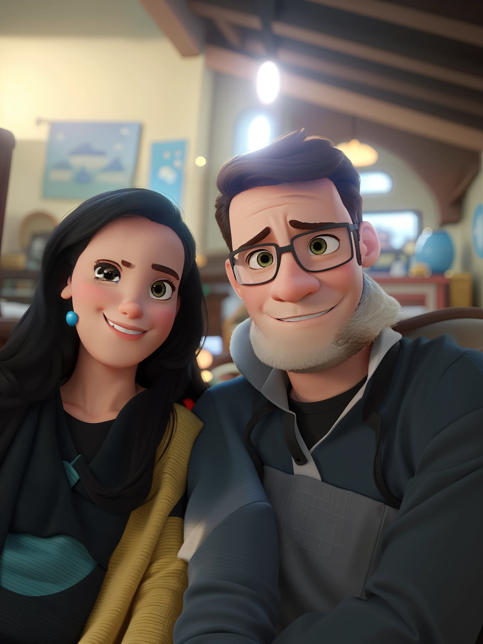 Casal estilo Disney pixar, alta qualidade, melhor qualidade