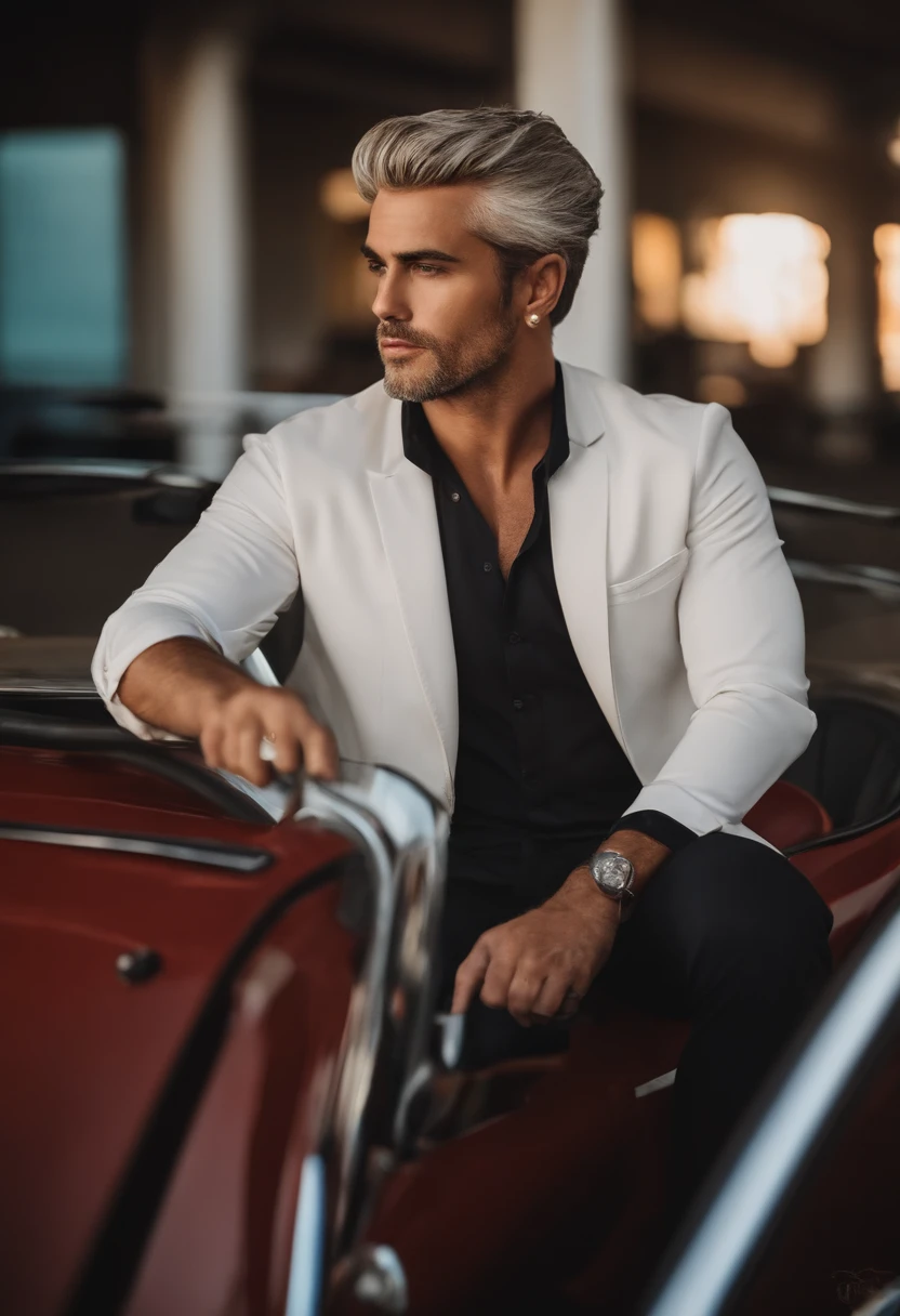 CRIAR UMA HOMEM BRANCO ,COM CABELO CASTANHO, ORELHA GRANDE, PINTA NO ROSTO AO LADO DA BOCA, DRIVING SCHOOL TEACHER