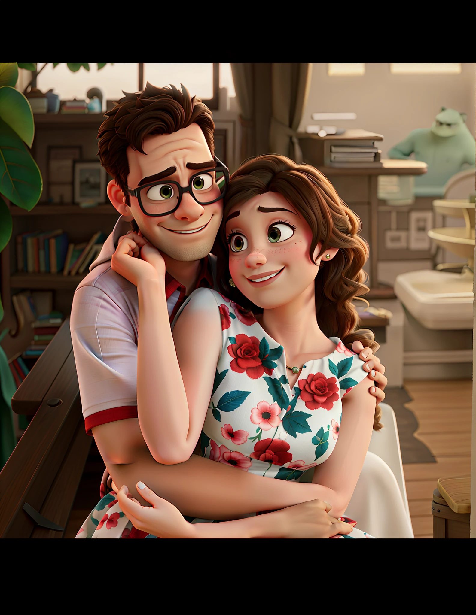 romantic couple, igual aos filmes Disney Pixar