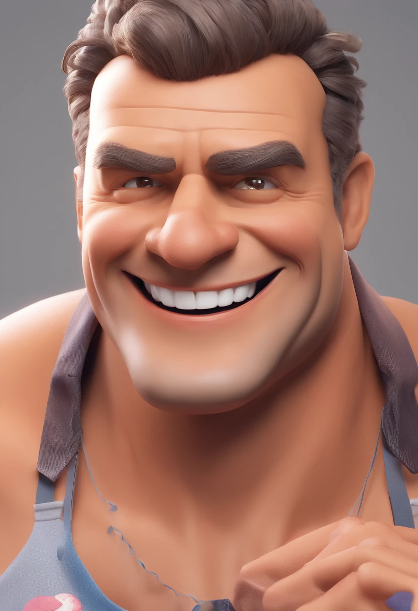 Smiling Man Illustration, sorriso insano, Homem de pele marrom com um sorriso gigante, happily smiling at the camera, sorriso atrevido, he's smiling, sorriso muito grande, Macho sorridente, foto de perfil headshot, rindo sorriso enorme, desenhando no estilo de Arte 3D, c4d, fundo de cor branco puro, estilo disney, estilo pixar render ilustracao Super Detalhe, 8k
