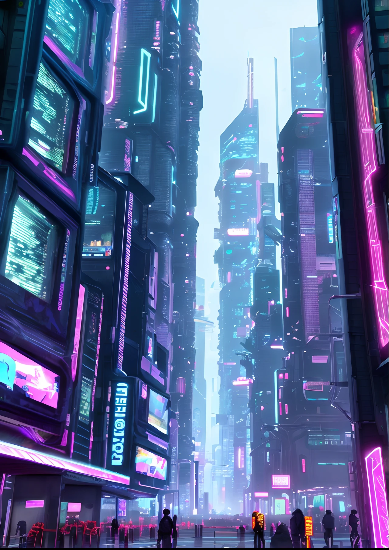 Cyberpunk background city