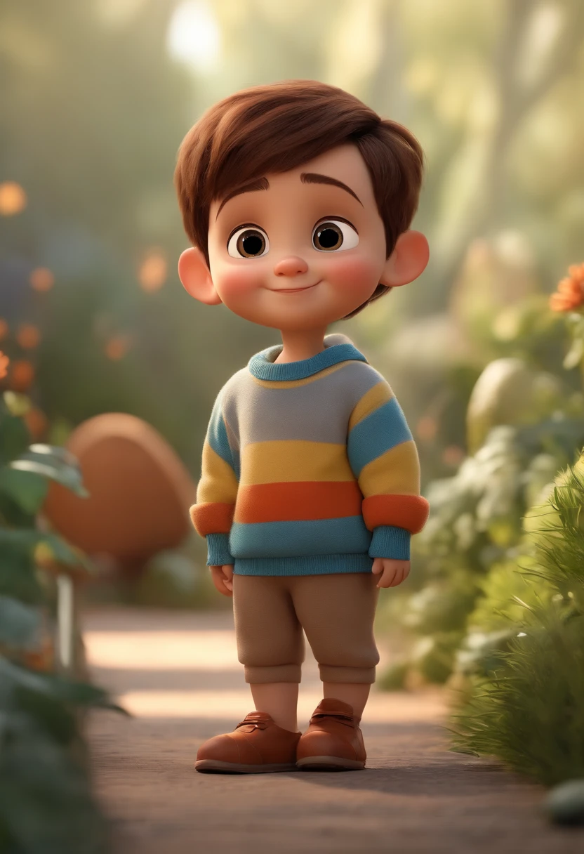 a happy cute standing short hair, vestindo uma fantasia espacial, , fundo branco, barnet, Tom, Estilo Pixar, ....3d, desenhos animados, rosto detalhado, asymmetrical 16k
