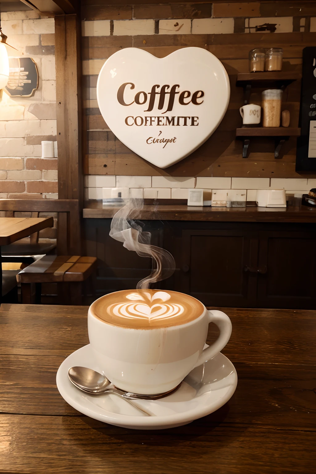 (best quality,realistic),(cafe),(smoke,steam),(artistic,brushstrokes),vibrant colors,soft lighting,cozy atmosphere,coffee beans,cappuccino,latte,espresso,aroma,caffeine,indoor setting,barista,wooden tables,comfortable chairs,conversation,relaxation,inviting ambiance,coffee cup,saucer,barista's hands,coffee grinder,coffee machine,coffee art,foam heart,latte art,coffee menu,New York style cafe,desserts,pastry display,coffee shop sign,cafe logo,white ceramic cups,coffee stains