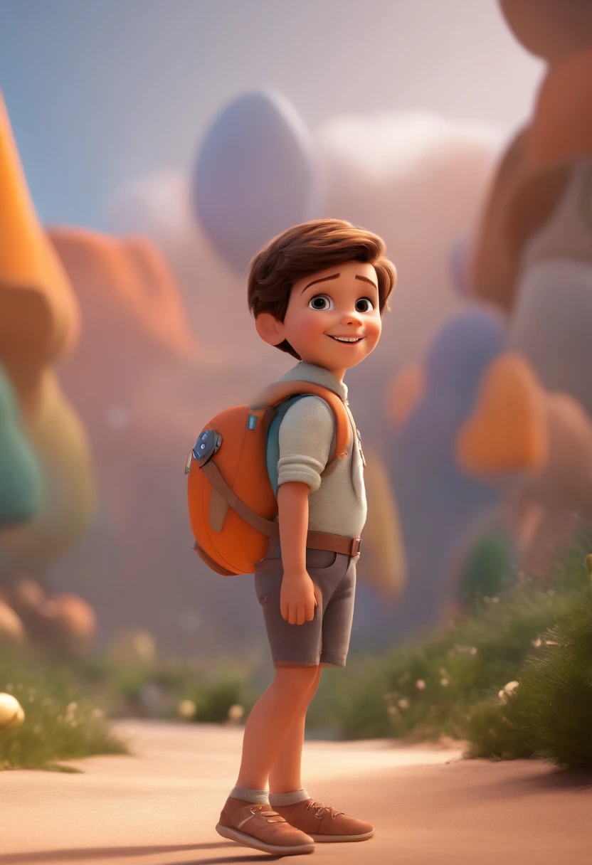 a happy cute standing short hair, vestindo uma fantasia espacial, , fundo branco, barnet, Tom, Estilo Pixar, ....3d, desenhos animados, rosto detalhado, asymmetrical 16k