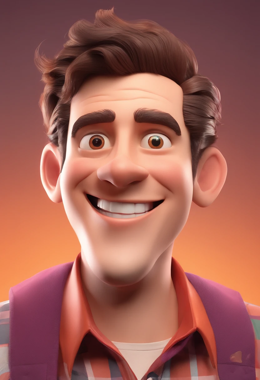 Smiling Man Illustration, sorriso insano, Homem de pele marrom com um sorriso gigante, happily smiling at the camera, sorriso atrevido, he's smiling, sorriso muito grande, Macho sorridente, foto de perfil headshot, rindo sorriso enorme, desenhando no estilo de Arte 3D, c4d, fundo de cor branco puro, estilo disney, estilo pixar render ilustracao Super Detalhe, 8k