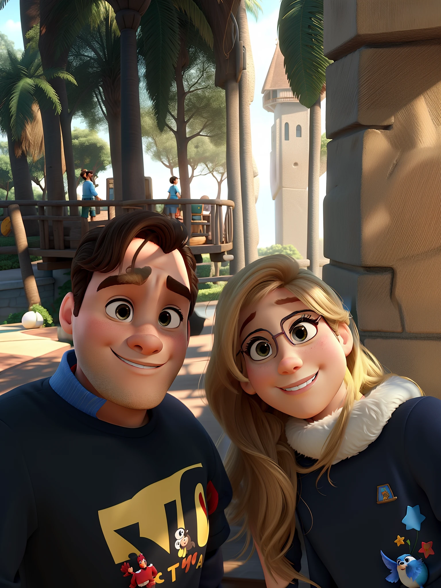 casal no estilo disney pixar, alta qualidade, melhor qualidade