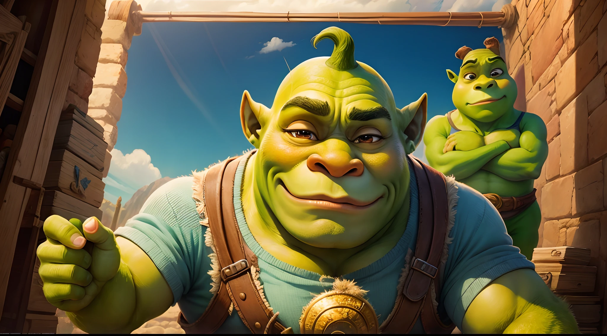 Shrek poster no estilo Disney pixer