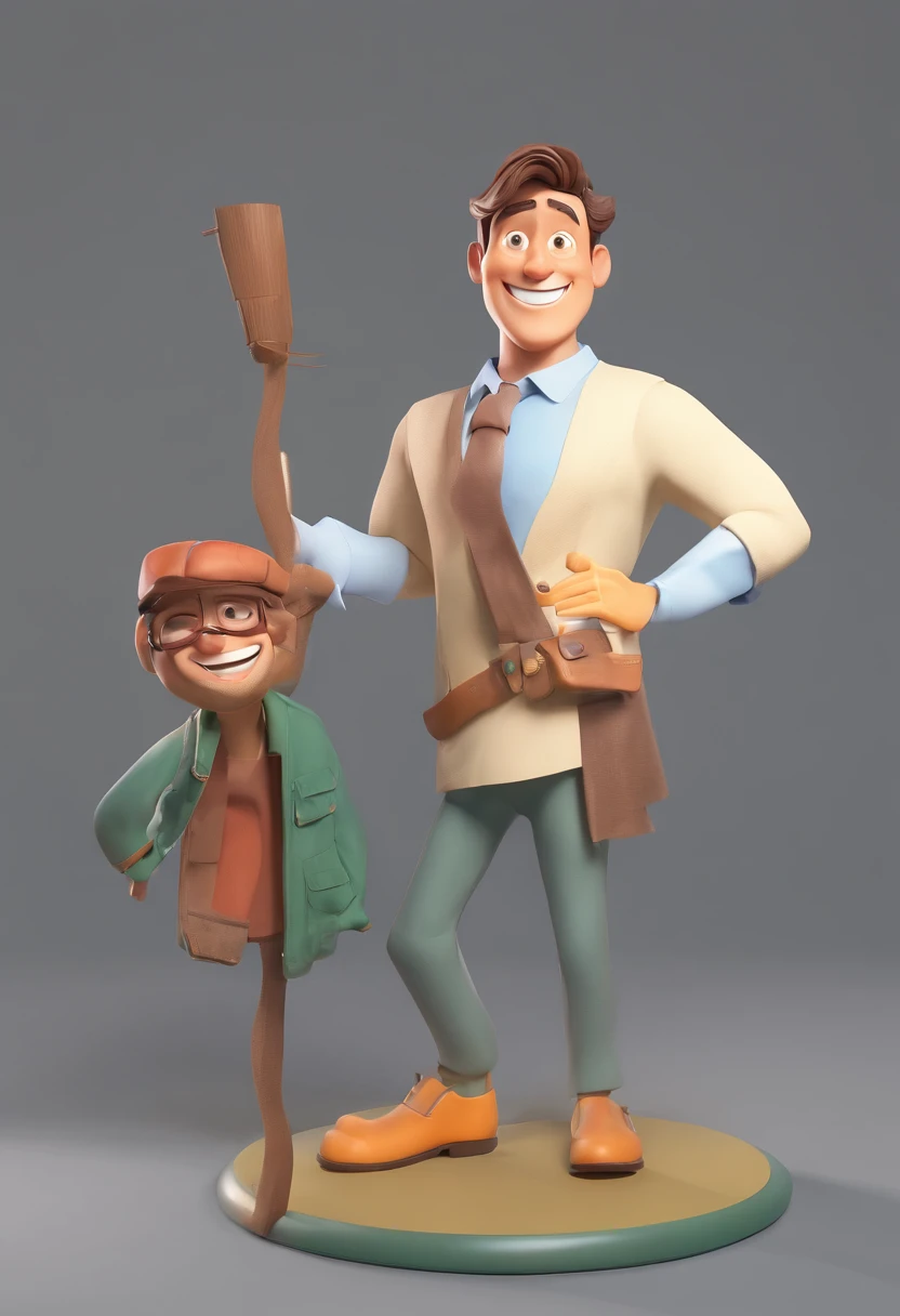 Smiling Man Illustration, sorriso insano, Homem de pele marrom com um sorriso gigante, happily smiling at the camera, sorriso atrevido, he's smiling, sorriso muito grande, Macho sorridente, foto de perfil headshot, rindo sorriso enorme, desenhando no estilo de Arte 3D, c4d, fundo de cor branco puro, estilo disney, estilo pixar render ilustracao Super Detalhe, 8k