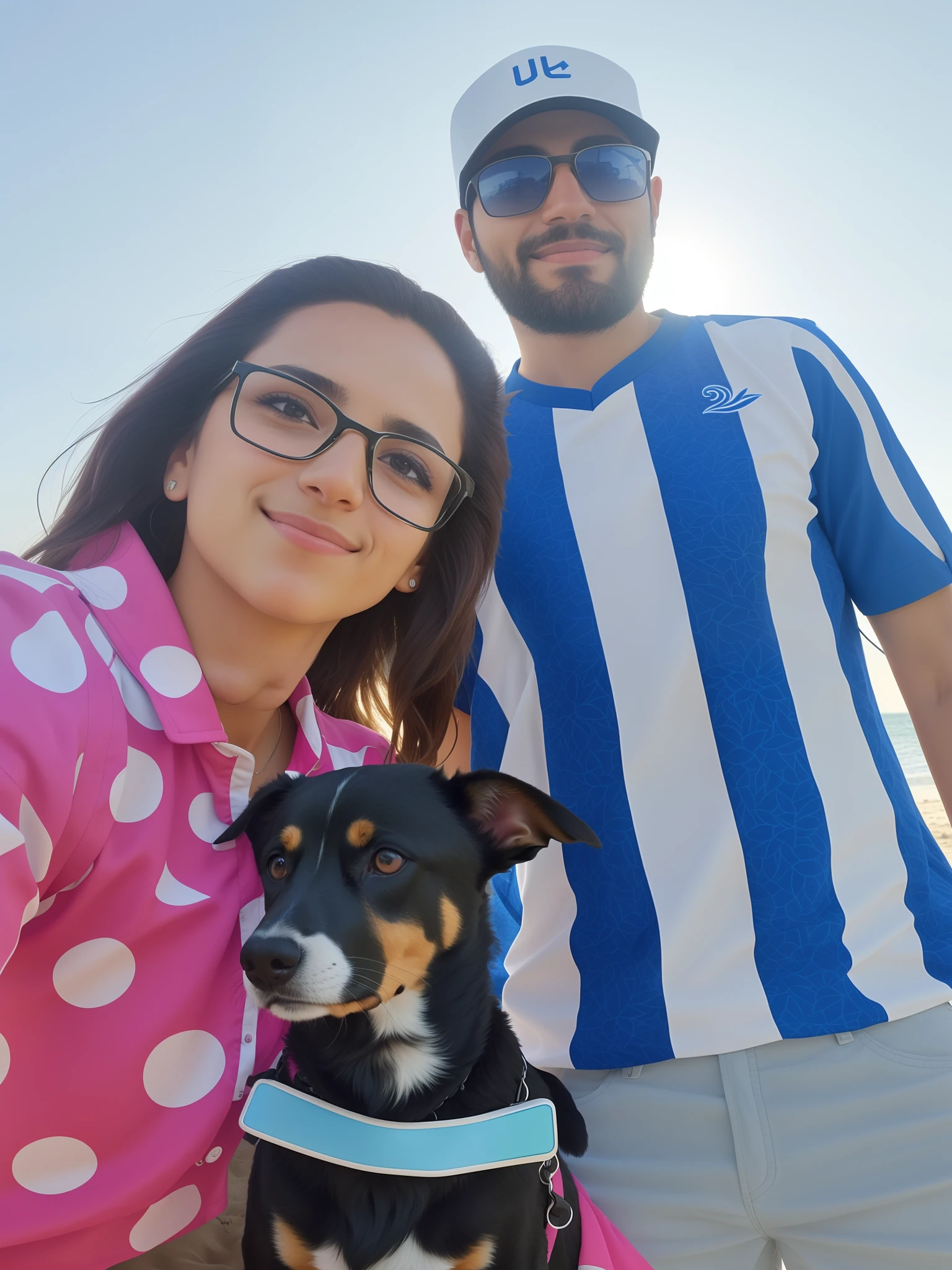 They are posing for a photo with a dog on the beach, Directed by: Luis Miranda, Directed by: Nandor Soldier, Directed by: Márta Lacza, with stray dogs, by Amelia Peláez, imagem de perfil, Directed by: Ramon Silva, imagem de qualidade muito baixa, Directed by: Luis Molinari, vacation photo, tirado no iphone 1 3 pro