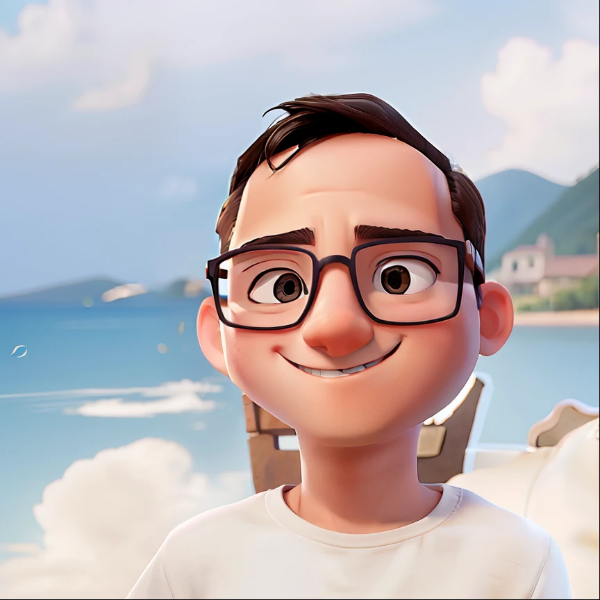 Boy in glasses smiling without showing his teeth