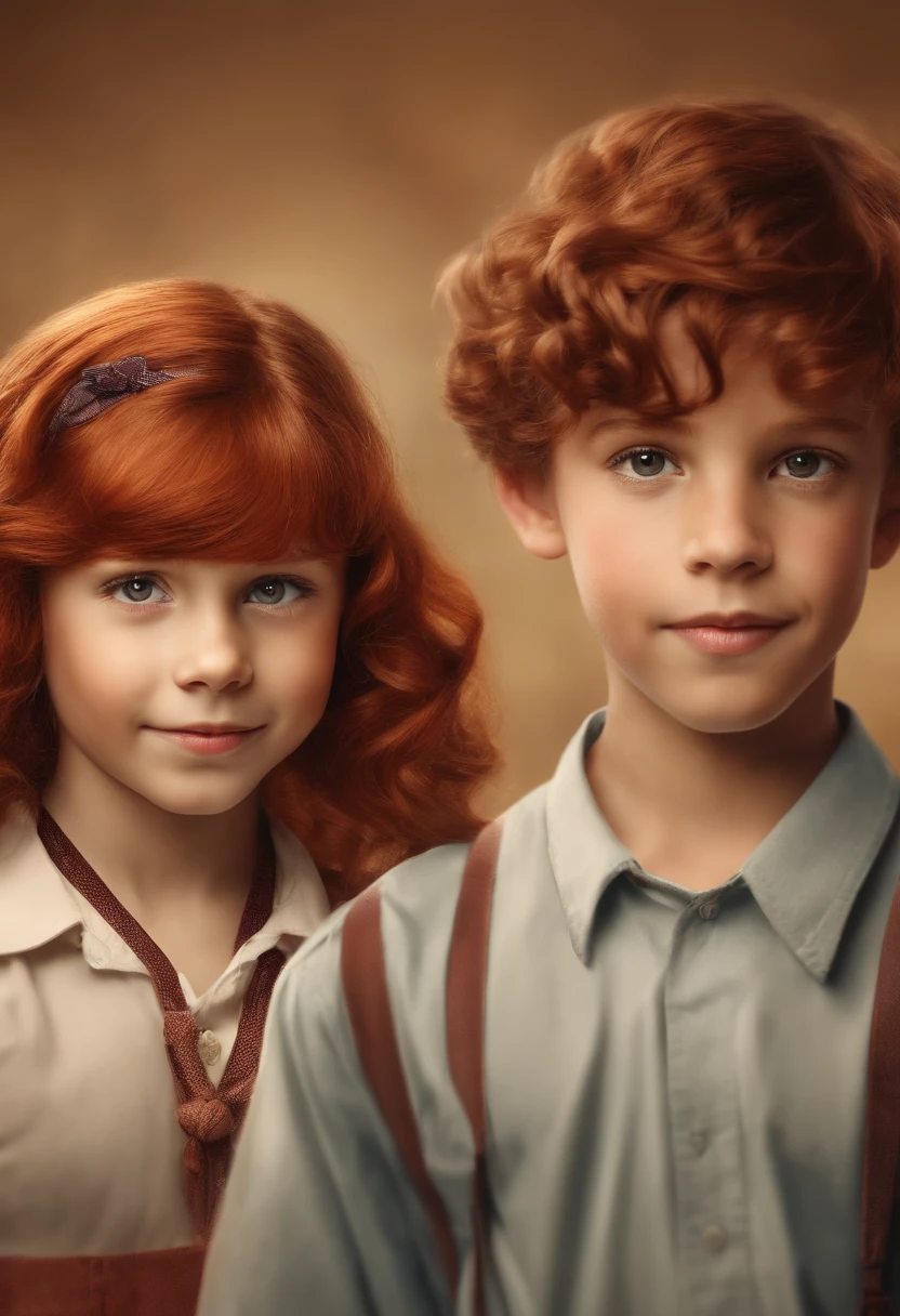 An -yeld elrl with red hair and braces, another with brown hair and brown eyes, and also she has bangs and is small, and a boy with black and curly hair and dark skin