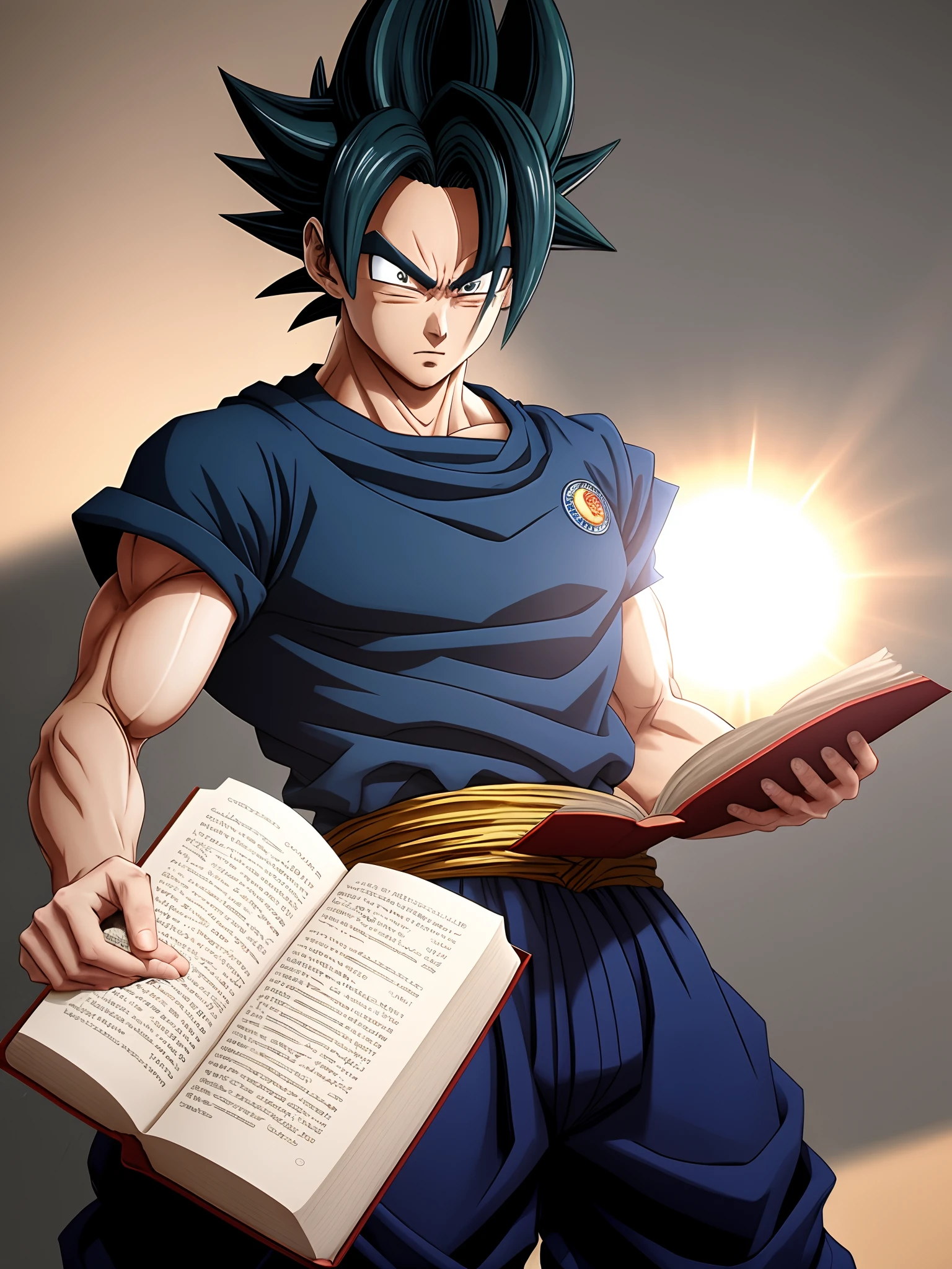 Vegito, ao ler o livro sagrado, He was visibly surprised by the revelations about the history of the Namekians, the Dragon Balls and the existence of a Super Saiyan god. These discoveries awakened an intense determination in him to achieve this divine transformation by his own means.