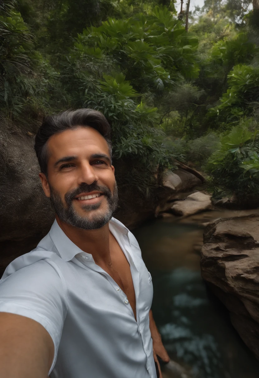 Homem com uma camisa cinza e uma camisa preta, david rios ferreira, Homem de 4 0 anos, selfie de um homem, imagem de perfil, cercando de 3 5 anos, Homens de 45 anos, foto selfie, Fotografia selfie 8k, 38 anos, 3 6 anos, album photo, selfie shot straight on angle, imagem do avatar, andres rios