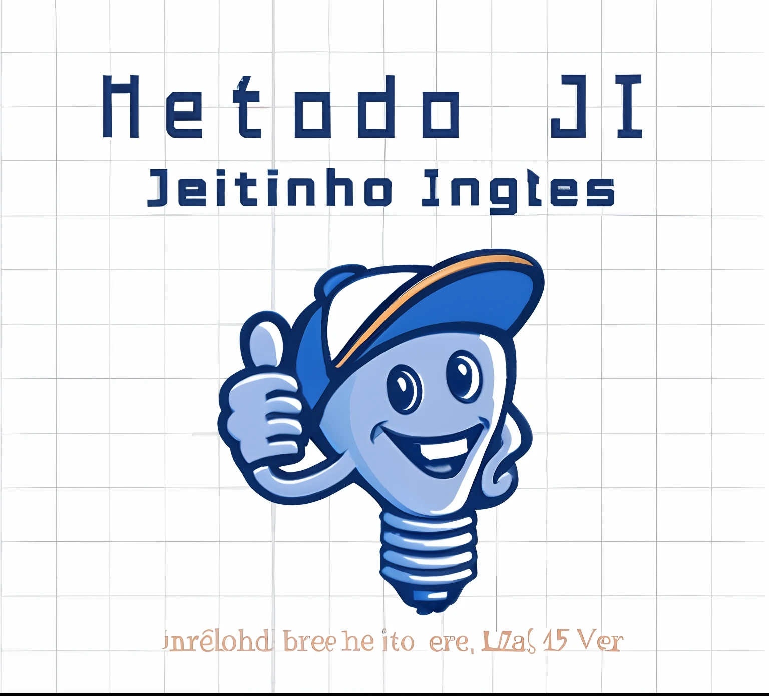 a close up of a cartoon light bulb with a cap on, 1614572159, illustratioin, 2 d vector logo, 136412351, wenjr, language learning logo, 3580780586, nitid and detailed background