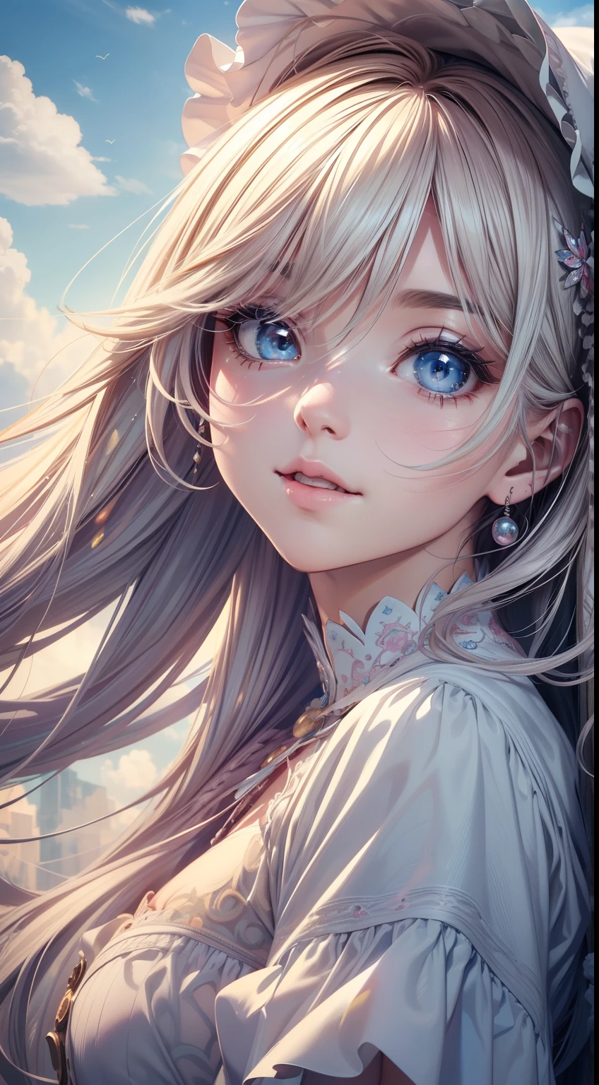 (best quality,4k,8k,highres,masterpiece:1.2),ultra-detailed,(realistic,photorealistic,photo-realistic:1.37),painting,illustration,toy,art,beautiful detailed eyes,beautiful detailed lips,extremely detailed eyes and face,longeyelashes,fluffy clouds,vivid colors,cheerful,smiling,playful,Kirby,hot-air balloon,floating in the air,sky,puffy clouds,joyful,fluffy shapes,soft lighting,whimsical,pastel colors,cartoon style