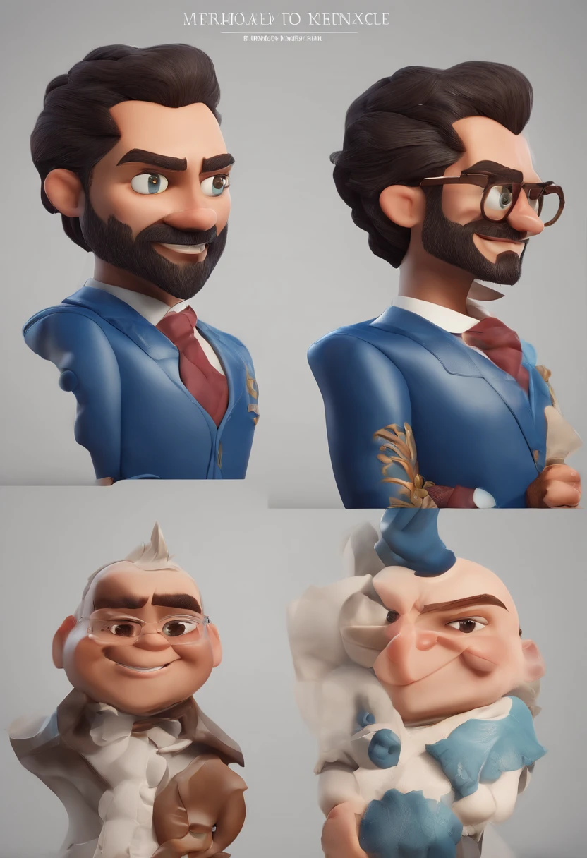 personagem dos desenhos animados de um homem e uma camisa azul, animation character, Caractere estilizado, animation style rendering, 3D estilizado, Arnold Maya render, 3 d render stylized, toon render keyshot, Personagem 3D, Personagem 3D, 3d rendering stylized, 3 d character render, personagem de desenho animado, Personagem de close up, Pose de personagem,  (Estilo Pixar) (master part:1.2) (Bokeh) (best quality) (pele detalhada) (textura detalhada) (8k) (argila) (Cinematic lighting) (Sharp focus without beard