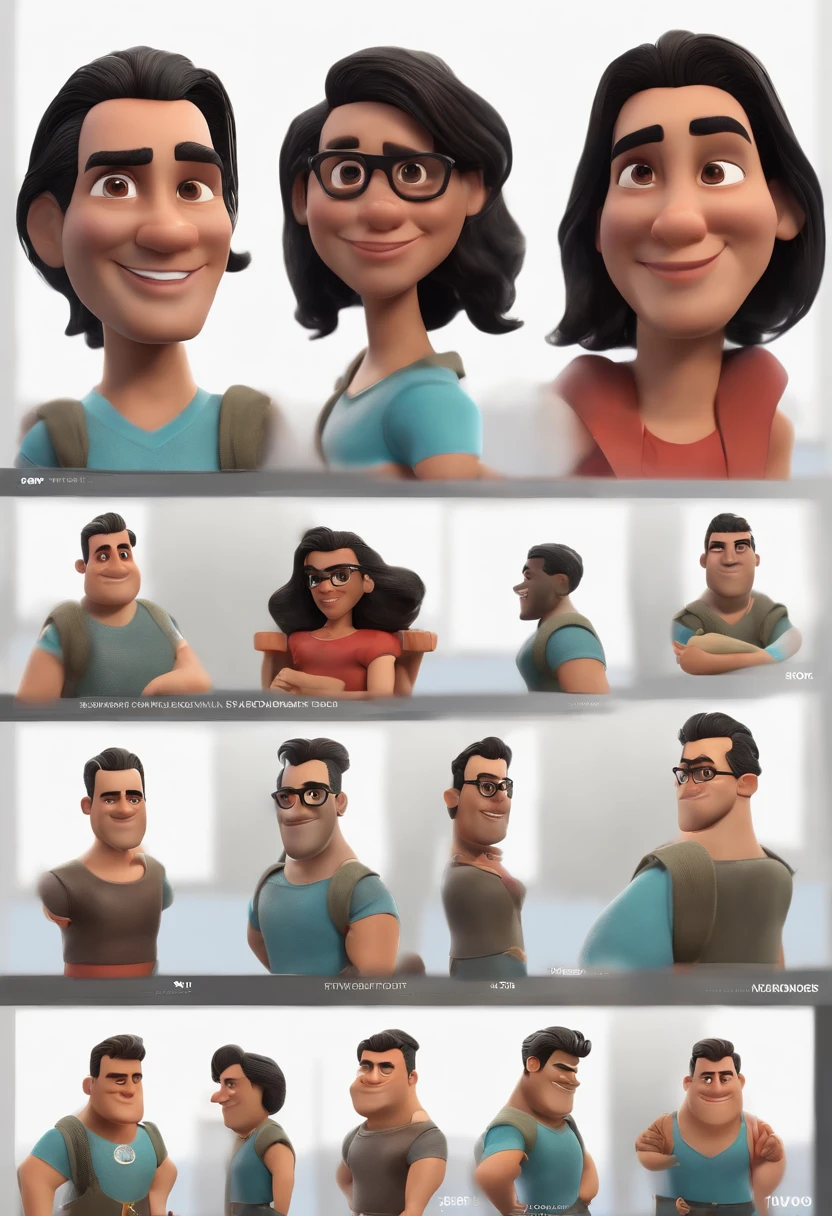 personagem dos desenhos animados de um homem moreno forte camisa preta e cabelo curto, animation character, Caractere estilizado, animation style rendering, 3D estilizado, Arnold Maya render, 3 d render stylized, toon render keyshot, Personagem 3D, Personagem 3D, 3d rendering stylized, 3 d character render, personagem de desenho animado, Personagem de close up, Pose de personagem, (Estilo Pixar) (master part:1.2) (Bokeh) (best quality) (pele detalhada) (textura detalhada) (8k) (argila) (Cinematic lighting) (foco nítido