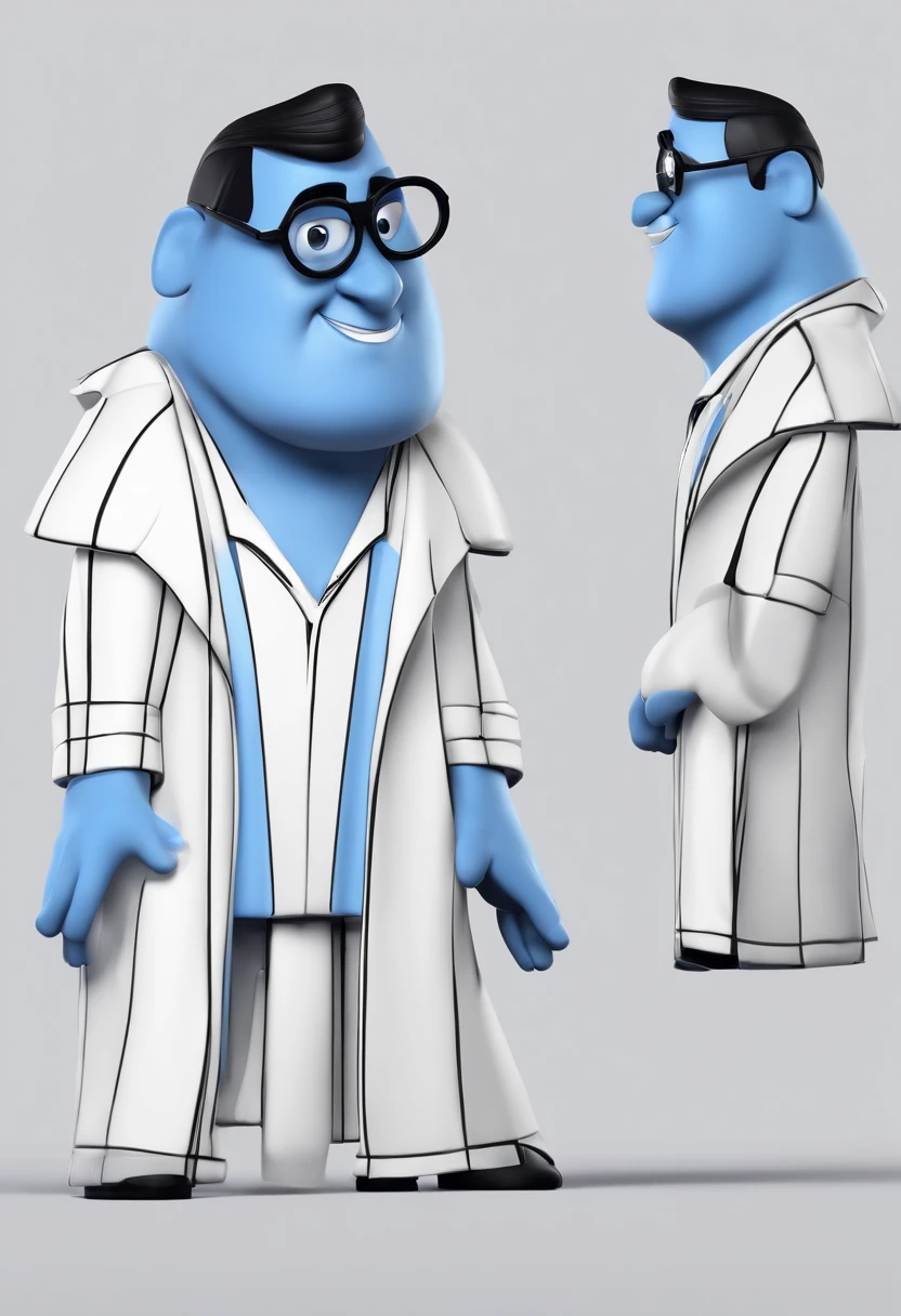 Cartoon character of a man with black glasses and a blue shirt, animation character, Caractere estilizado, animation style rendering, 3D estilizado, Arnold Maya render, 3 d render stylized, toon render keyshot, Personagem 3D, Personagem 3D, 3d rendering stylized, 3 d character render, personagem de desenho animado, Personagem de close up, Pose de personagem,  (Estilo Pixar) (master part:1.2) (Bokeh) (best quality) (pele detalhada) (textura detalhada) (8k) (argila) (Cinematic lighting) (foco nítido