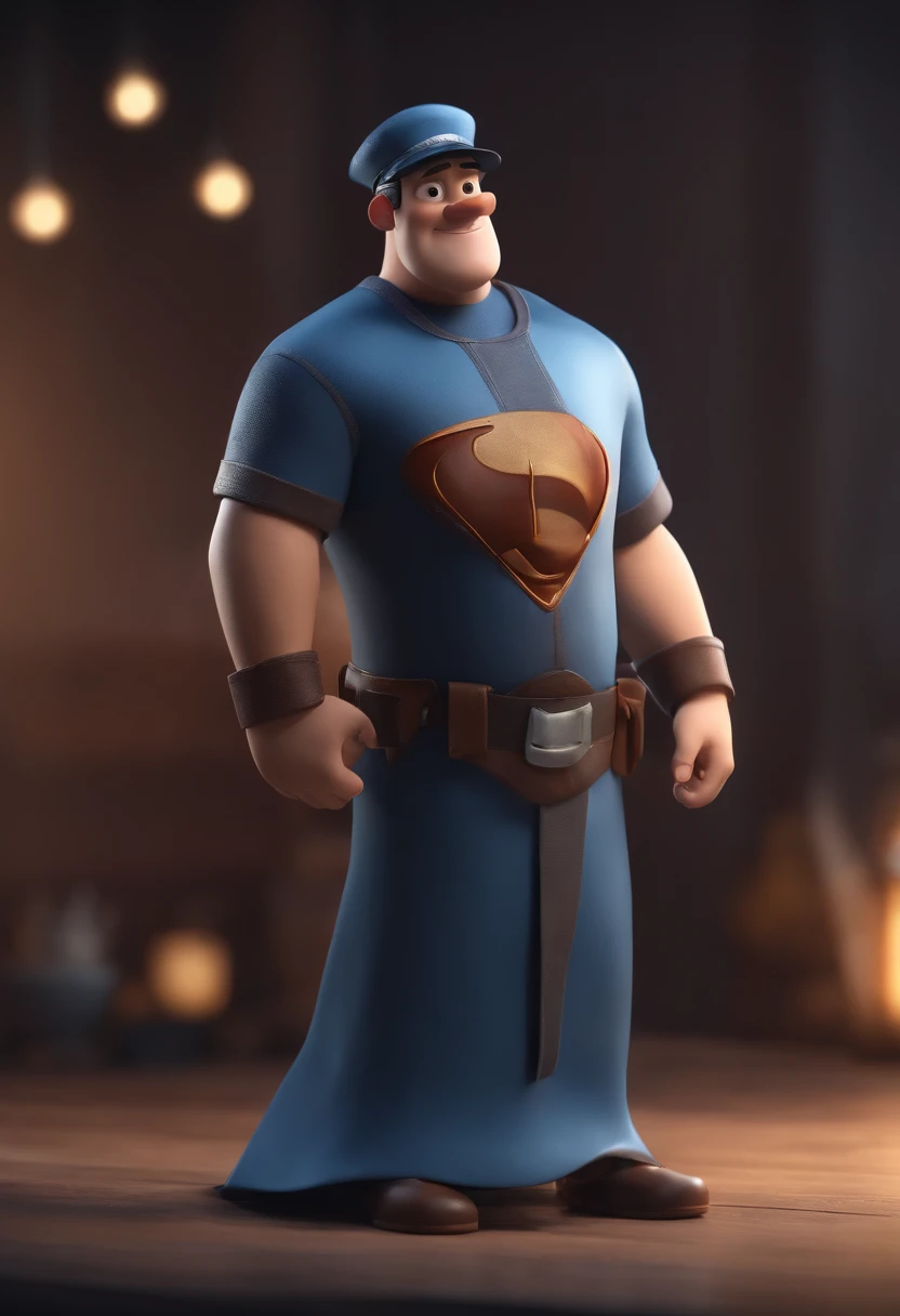 personagem dos desenhos animados de um homem com olhos pretos e pele morena e uma camisa azul, animation character, Caractere estilizado, animation style rendering, 3D estilizado, Arnold Maya render, 3 d render stylized, toon render keyshot, Personagem 3D, Personagem 3D, 3d rendering stylized, 3 d character render, personagem de desenho animado, Personagem de close up, Pose de personagem, (Estilo Pixar) (master part:1.2) (Bokeh) (best quality) (pele detalhada) (textura detalhada) (8k) (argila) (Cinematic lighting) (foco nítido
