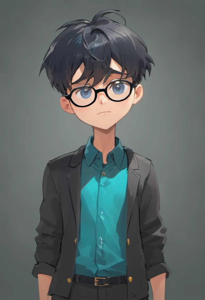 Cartoon character of a man wearing black glasses and a blue shirt, um personagem animado, Caractere estilizado, animation style rendering, 3D estilizado, Arnold Maya render, 3 d render stylized, toon render keyshot, Personagem 3D, Personagem 3D, 3d rendering stylized, 3 d character render, personagem de desenho animado, Personagem de close up, Pose de personagem, (Estilo Pixar) (master part:1.2) (Bokeh) (best quality) (pele detalhada) (textura detalhada) (8k) (argila) (Cinematic lighting) (foco nítido,Senta e vaza a parte superior do corpo