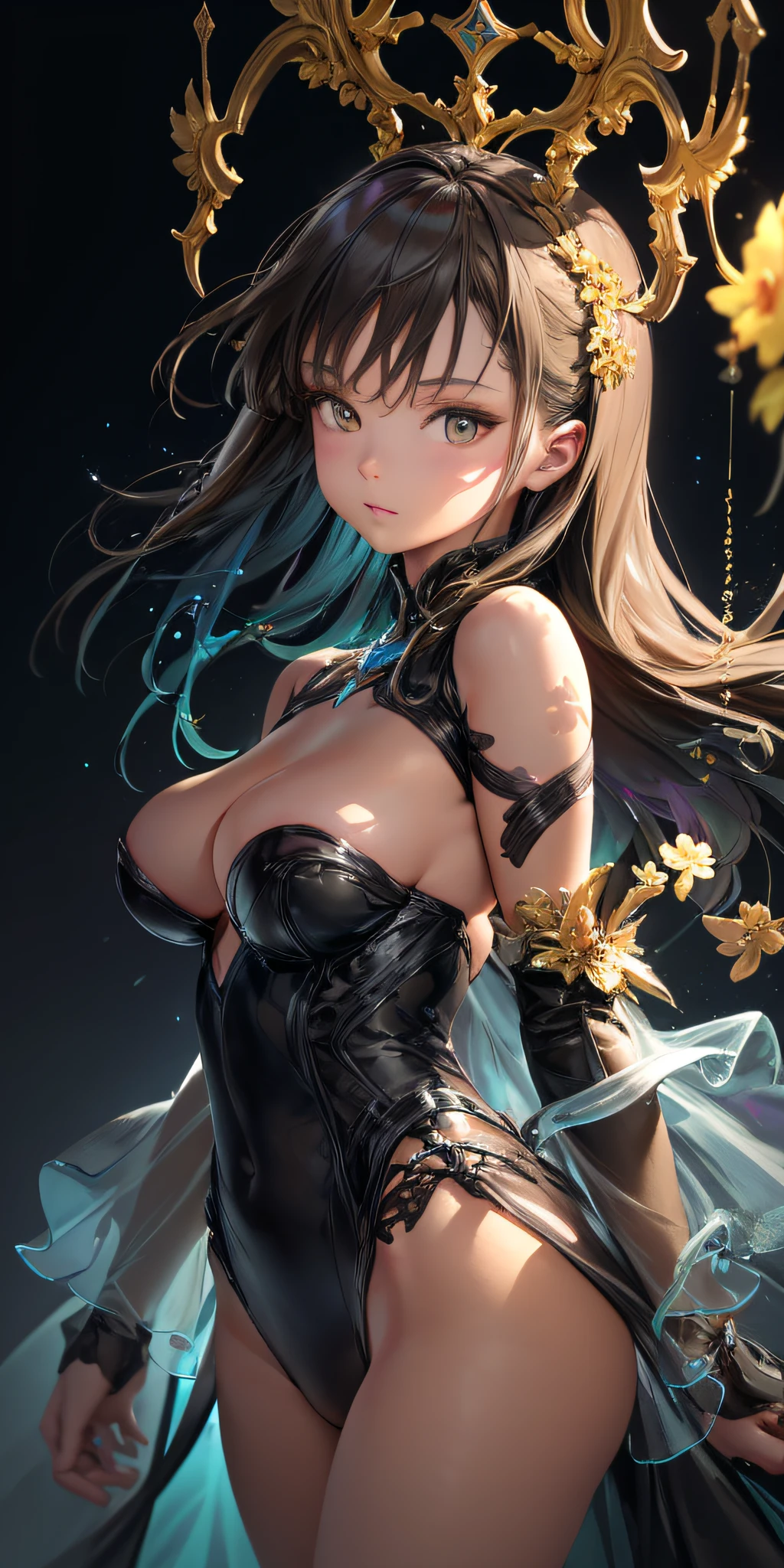 (masterpiece:1.6, best quality), (finely detailed beautiful eyes: 1.2), (extremely detailed CG unity 8k wallpaper, masterpiece, ultra-detailed, best shadow), (detailed background), (beautiful detailed face, beautiful detailed eyes), High contrast, highres, (best illumination, an extremely delicate and beautiful),1girl, ((colorful paint splashes on transparent background, dulux)), ((caustic)), dynamic angle, beautiful detailed glow, full body, cowboy shot,