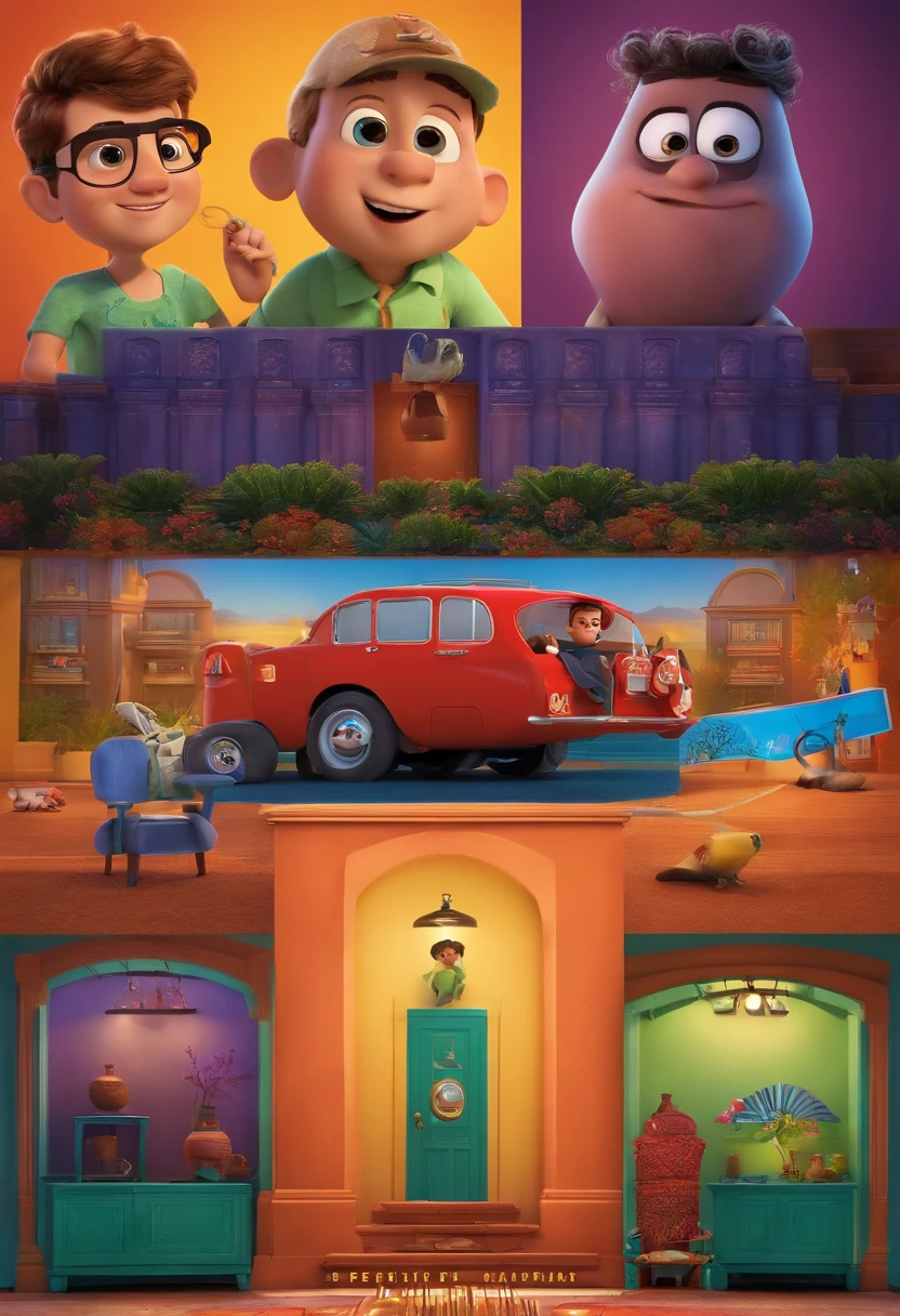 filme Pedrinho 2023 estilo filmes Pixar, Com nome "Pedrinho xD", poster, with credits