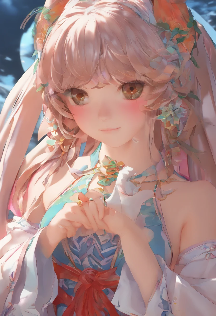(Eine hyperrealistische)、(illustratio)、(hight resolution)、(8K)、(sehr detailliert)、(Beste Illustration)、(beautifully detailed eyes)、(Top quality)、(ultra-detailliert)、(Meisterwerk)、(Tapeten)、(Ein detailliertes Gesicht)、Solo、1girl in、Blick auf den Betrachter、fein detailliert、Ein detailliertes Gesicht、in der Dunkelheit、Tiefen-Schatten、lowkey、pureerosfaceace_v1、a smile、lang、schwarzer Schal glattes Haar、Diagonaler Pony mit 46 Punkten, (Kleider aus Seide、langer Rock)(schulterfrei)Blick auf die Burg、、Stellen Sie sich an die Wand