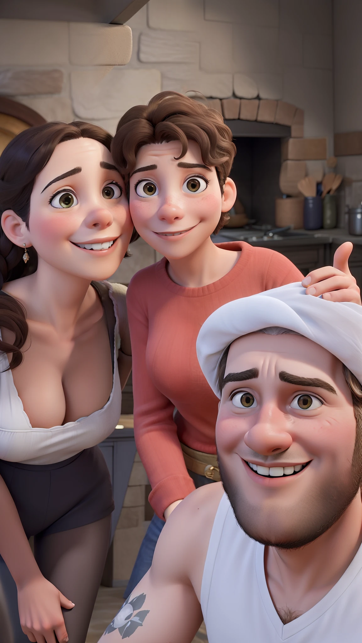 Obra-prima, de melhor qualidade, A family made up of one man, uma mulher e um filho