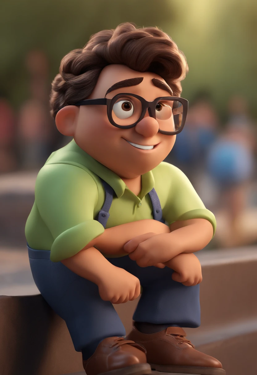 Cartoon character of a man with black glasses and a blue shirt, animation character, Caractere estilizado, animation style rendering, 3D estilizado, Arnold Maya render, 3 d render stylized, toon render keyshot, Personagem 3D, Personagem 3D, 3d rendering stylized, 3 d character render, personagem de desenho animado, Personagem de close up, Pose de personagem, (Estilo Pixar) (master part:1.2) (Bokeh) (best quality) (pele detalhada) (textura detalhada) (8k) (argila) (Cinematic lighting) (foco nítido