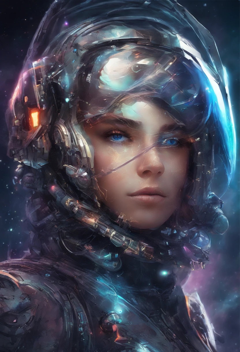Chat galactique avec beaucoup de poils sur la tête, Troisième œil, Regarder quelque chose de loin, Détails complexes, électrique, Art fantastique, Style cyber punk,Yeux détaillés,De beaux yeux, Anato Finnstark, Peinture d’émulsion, Très détaillé, Rutkowski Enevoado, Hdr, Hiperdetalhado, Lumière annulaire, fané, obscurcir