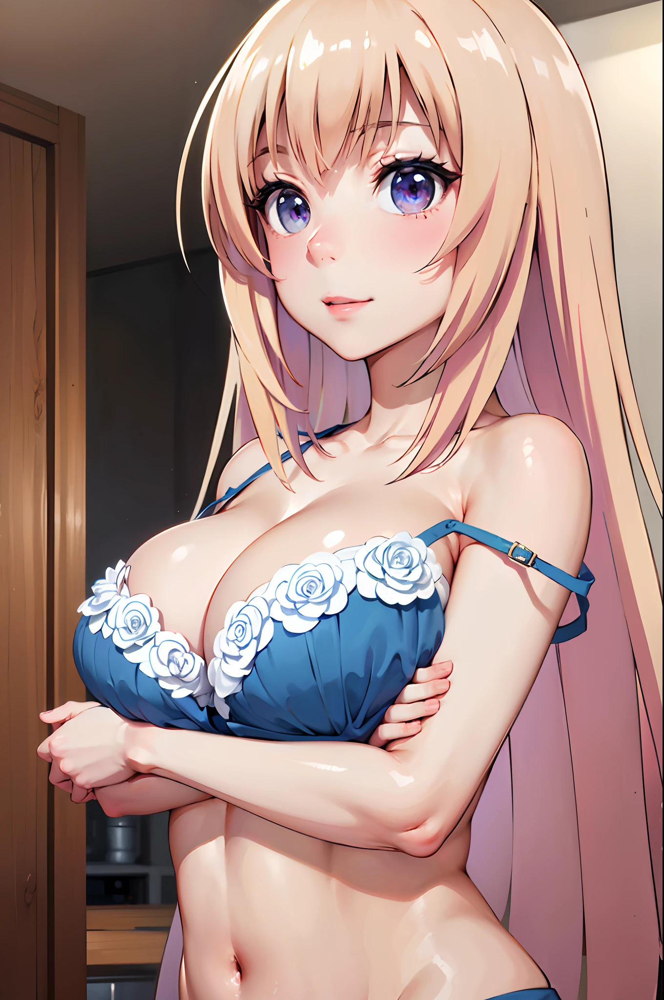 ((Best Quality, 8K, Masterpiece: 1.3)), Focus Clear: 1.2, Top quality, high image quality, masterpiece, photo realistic, smile (((huge breast, focus breast, nice body)))