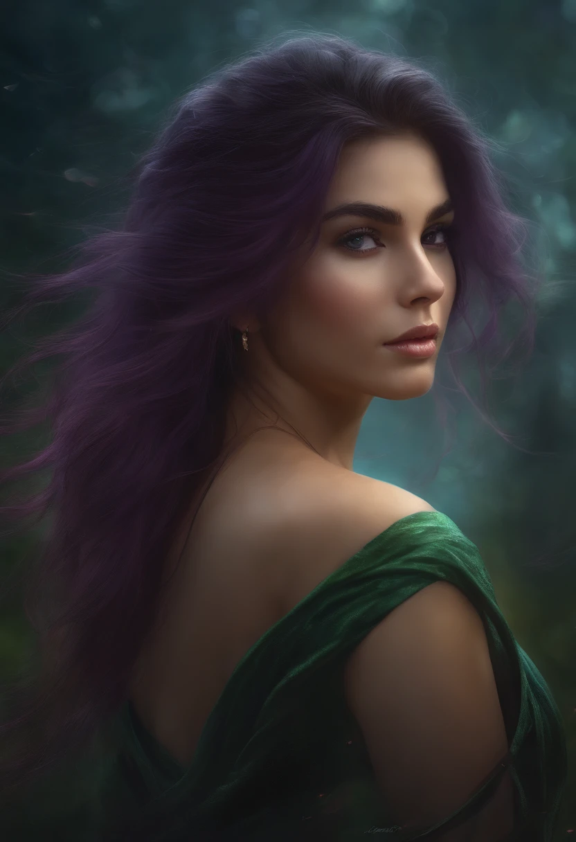 Zerg Rainha Bonita: Lanlinger 18 anos, messy hair, oil painting, Lindo rosto perfeito, pele macia rosto perfeito, roxo claro e roxo adicionado, vermelho claro adicionado, detalhes intrincados, tela inicial, 8K resolution, master part, cara bonito, Mysterious Magic Matrix Background