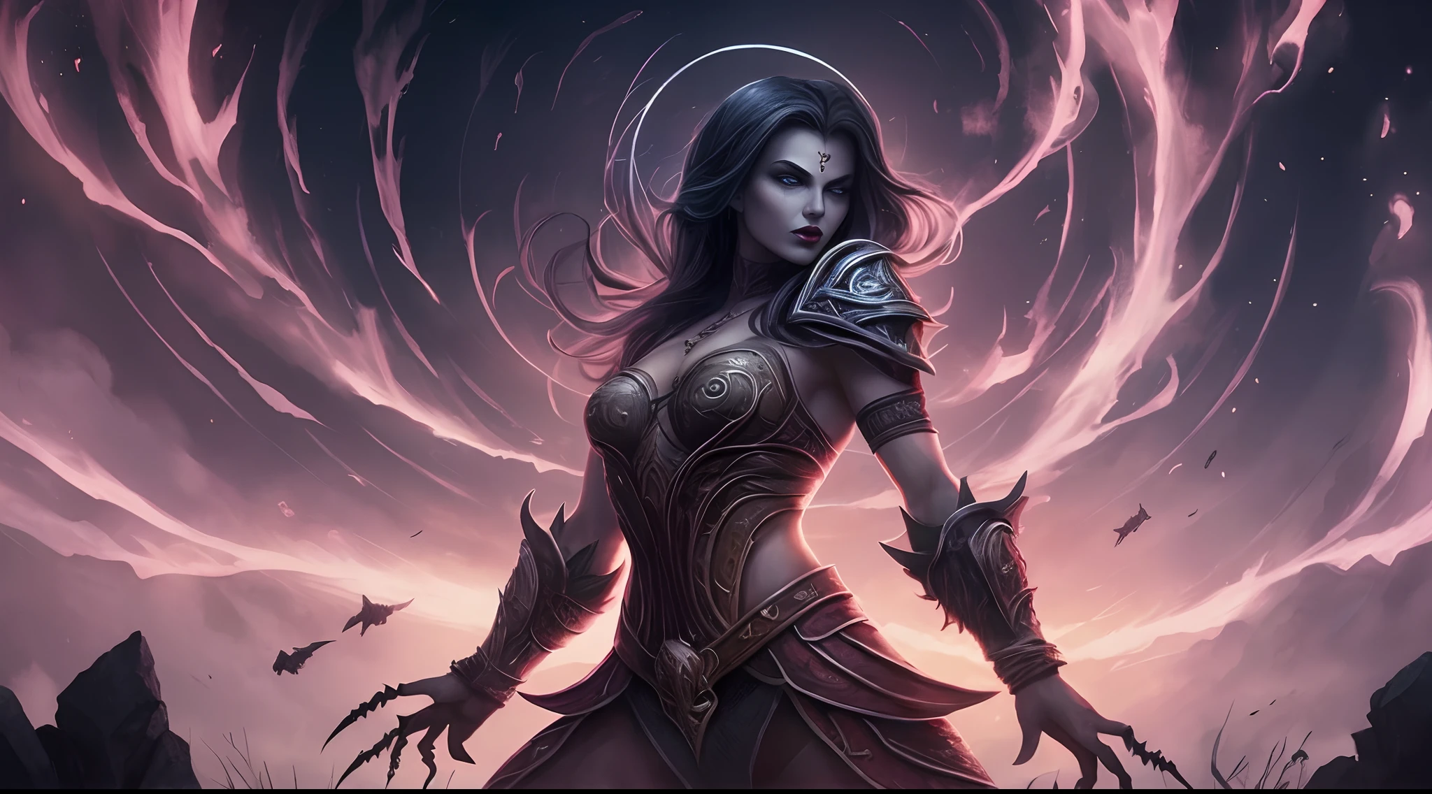 Mortal Kombat Jade, a death-loving warrior with a sensual and athletic body, stands before a portal to another world. In a high fantasy setting, she confronts a grotesque, dark skeletal figure with skeletal claws and sunken eyes, accentuated by blood-red lips. This undead scene is reminiscent of artists like Brian Froud, Luis Royo, Alan Lee, and Alex Gray, showcasing perfect composition, divine proportion, and approaching perfection. The concept art features digital painting with ethereal and demonic backlight, realistic 3D rendering, and cinematic quality. Captured in 4K resolution with a 50mm lens, it is a trending piece in the arts scene, with sharp focus, intricate details, and a storybook-style aesthetic in soft, watercolor-like colors. --auto --s2