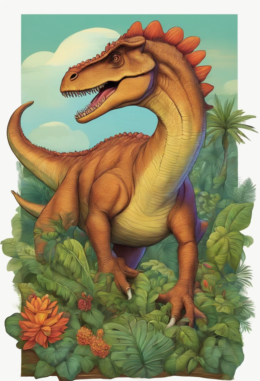 dinossauro e a garotinha para colorir