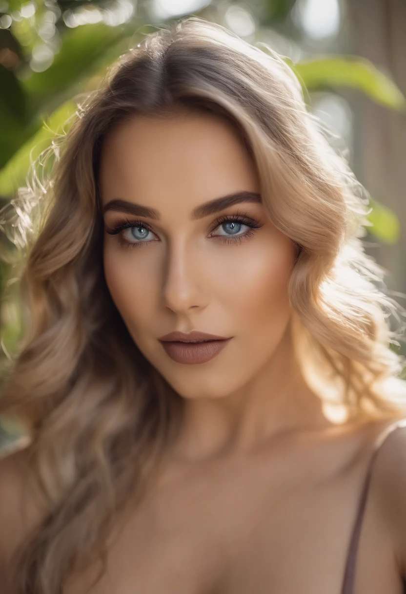 Femme Arafed complètement , fille sexy aux yeux bleus, ultra réaliste, Méticuleusement détaillé, Portrait Sophie Mudd, cheveux blonds et grands yeux, Selfie d une jeune femme, Yeux de chambre, Violet Myers, sans maquillage, maquillage naturel, Regarder directement la caméra, Visage avec Artgram, Maquillage subtil, Superbe photo du corps entier agenouillée sur le lit, dans la chambre, Buste de taille moyenne à grande