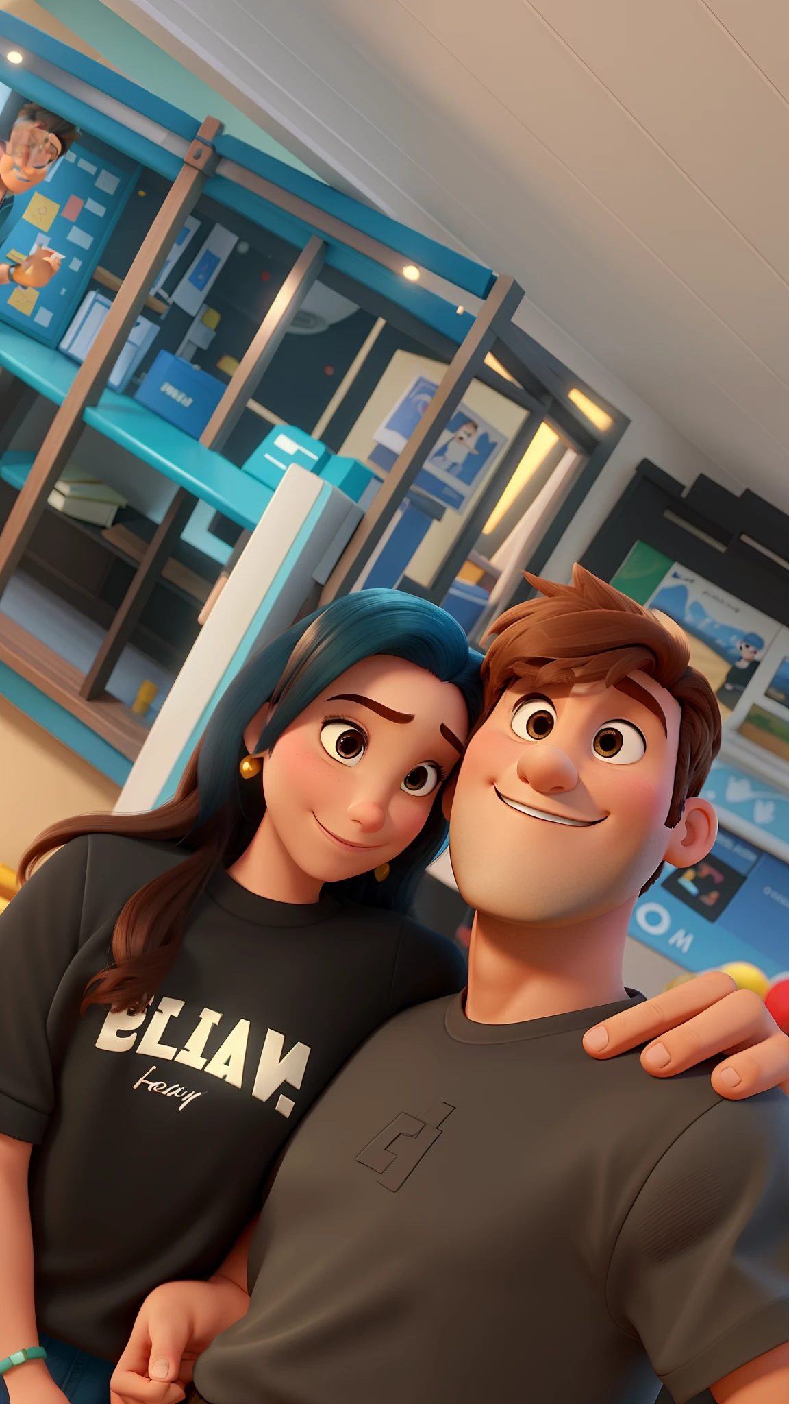 casal homem e mulher no estilo Disney Pixar, alta qualidade, melhor qualidade