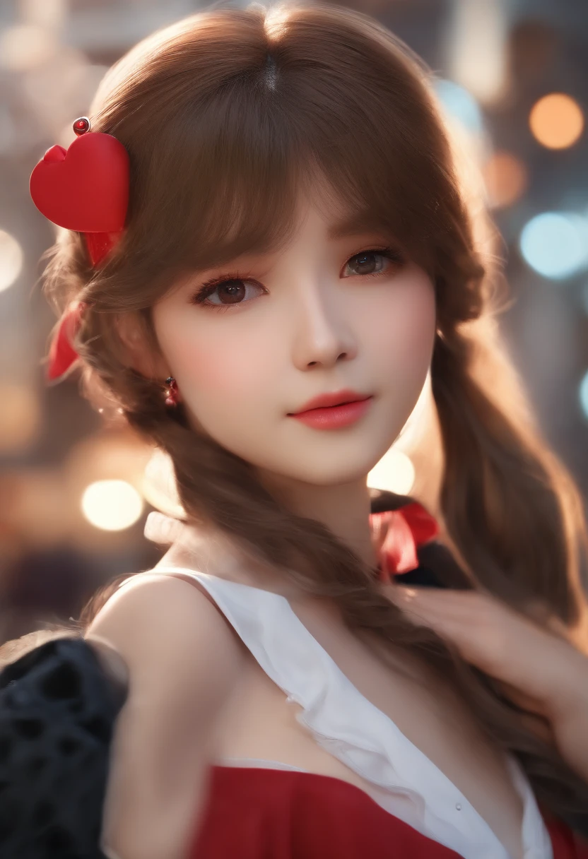 (4k, best quality, highres:1.1), (realistic, photo-realistic:1), a flat chest cute girl, Asuka, (cute:1.8), cuties, solo, (flat chest:1.2), detailed black eyes, innocent eyes, cheek blush , random clothes,
masterpiece, beautiful lighting,cinema lights,film grain,jewelry, heart-shaped necklace, earrings, bangs, cherry lips, hair ribbon, ribbon, bow, hair bow, twintails, looking at viewer, long hair, upper body, parted lips, upper teeth, (smile eyes:0.6),
depth of field, blurry background, eye focus, bokeh, 85mm lens, F/1.4 , professional lighting, photon mapping, radiosity, physically-based rendering,High Detail, masterpiece,