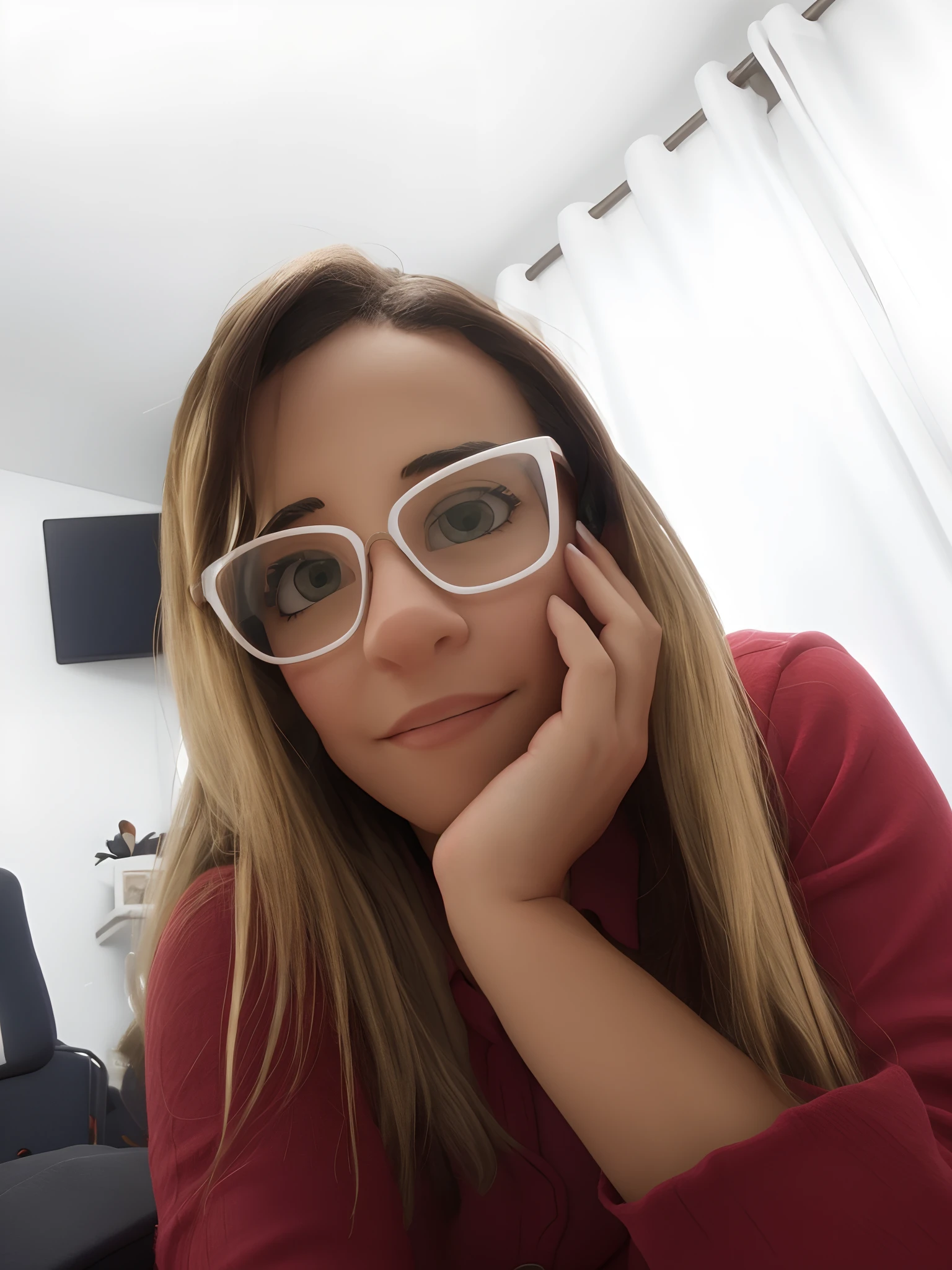 Woman in glasses posing for photo