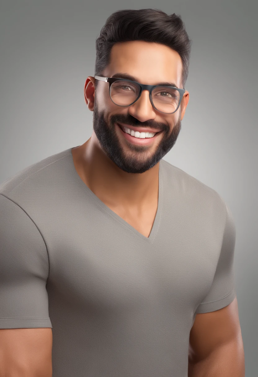 Homem careca e barba grande preta, Round face with round glasses, Smiling holding a camera and a flash light in front of you;, foto profissional, foto profissional, Eloy Morales, imagem profissional, Foto selfie 8k, professional photographie, enquanto sorri para uma fotografia, smiling at camera, camera flash is so bright, fotografia profissional, happily smiling at the camera, Luis Nieves Sr....., Looking at camera!!!