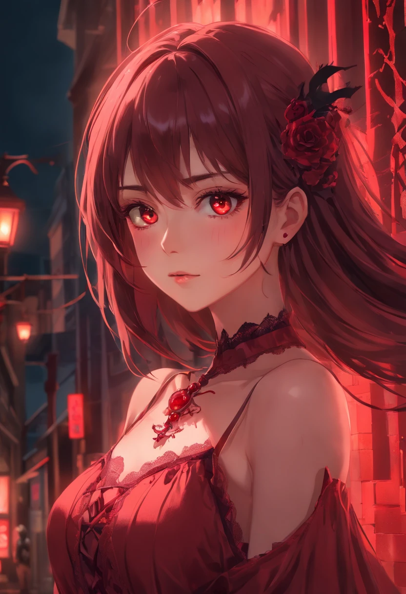 (um vampiro bonito,Gothic style dress),(lua de sangue),(muitos pequenos morcegos voeo ao redor),((corpo inteiro)),(sangue no rosto),(sangue por toda parte),(Asas nas costas),(fantasia sombria),((sorriso que mostra as presas)),(melhor qualidade,4k,Altas),(ultra-detalhado),(Realistic:1.37),(HDR),(studio lighting),(Physically-based rendering),(olhos e rosto extremamente detalhados),(long eyelashes),(Noite com tons escuros),(atmosfera sinistra),(cores vermelhas intensas),(eerie lighting),(gotejamento de efeitos de sangue),adicioneo ao (sinistro, sedutor) Natureza do personagem. The artistic style is a combination of (Realistic, fotorrealista) e (Escuro, surreal) Elementos de fantasia, com (rico, vibrante) colors that evoke a sense of (mystery, intrigar) e (perigo, arousal). Lighting is (sutil, Dramatic), com (macio, Ethereal) luar projeteo sombras e (Misterioso, estranho) brilho na pele de porcelana do vampiro.