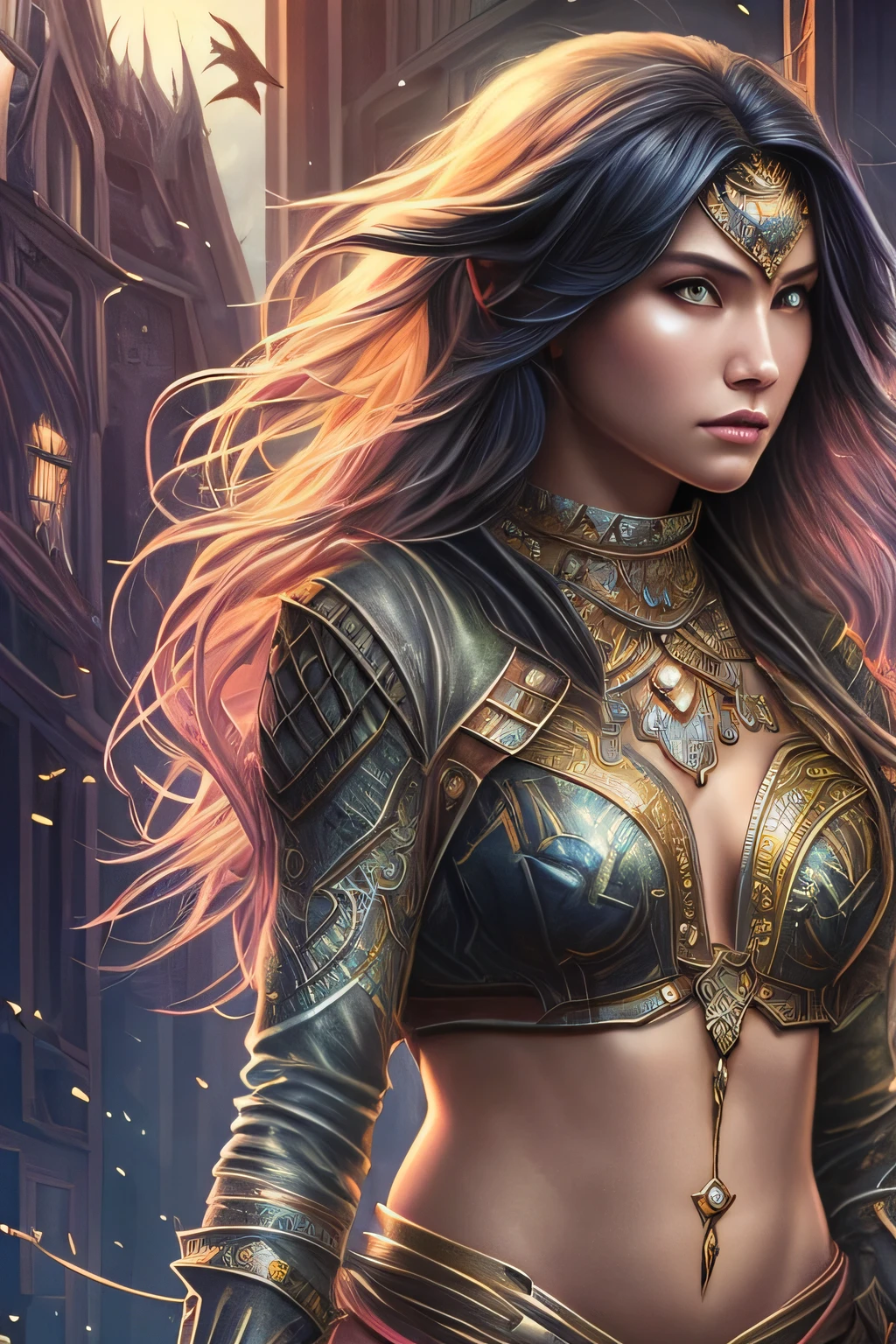 Image an RPG main charachter, realistic digital painting portrait. The main character is a (mysterious), (alluring) (magical) (humanoid) ((woman)) with a slender, otherworldly body and the haunting, enigmatic (visage of a monkey).  abstract background,  global illumination, art by hoang lap and fuji choko and artgerm and greg rutkowski and viktoria gavrilenko. (masterpiece)