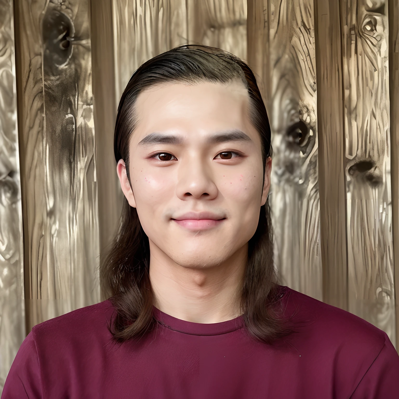 After plastic surgery, he looks like a K-pop idol, Korean face, Smooth skin, dimples on the cheeks, dimple on the chin, Korean Eyes, Hair hyper-detailing, Eye Hyperdetail, Slightly smiling lips, Hyper-detailing of perfectly nourished skin
